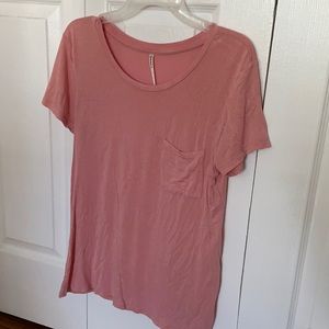 Short sleeve pink cotton tee